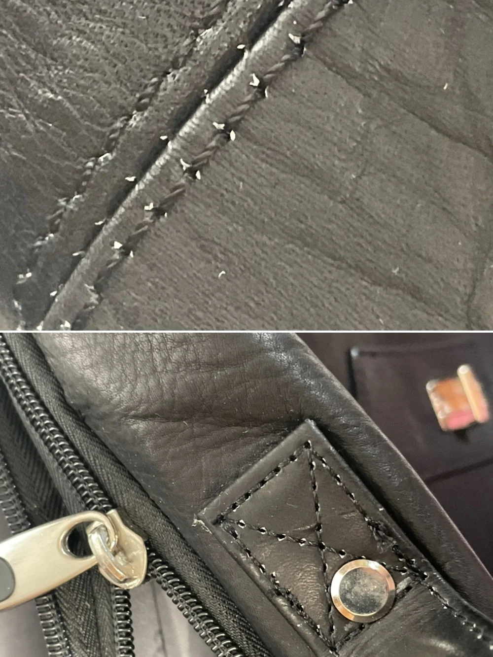 Samsonite Black Genuine Leather Laptop Briefcase Attache Messenger Bag